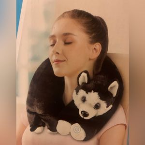 Neck Massager Vibration! Adorable Husky Dog! AA 2 batteries ( not included)